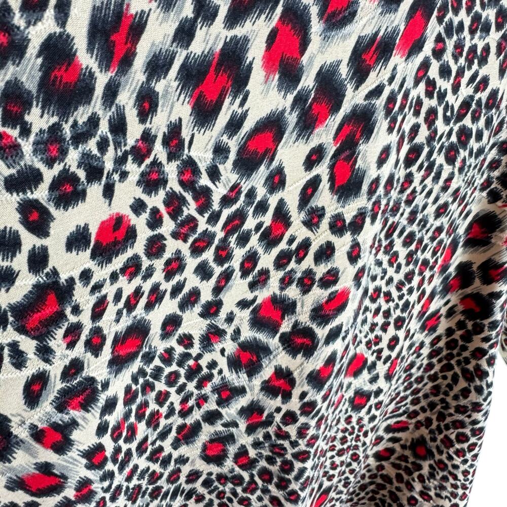 Emily Daniels Leopard Print Textured 3/4 Sleeve R… - image 3